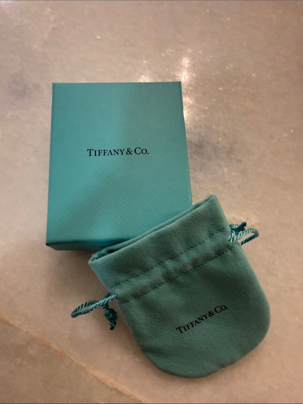 Tiffany & Co. Signature Turquoise Box and Drawstring Pouch
